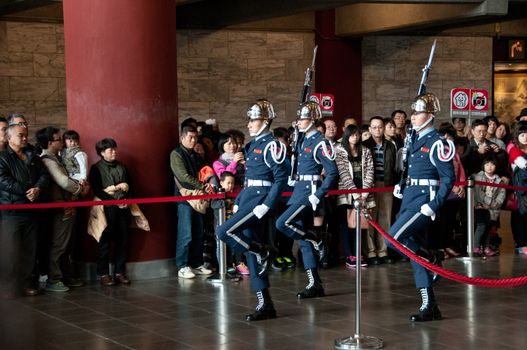 Guards changing at Sun Yat Sen Memorial in Taiwan
