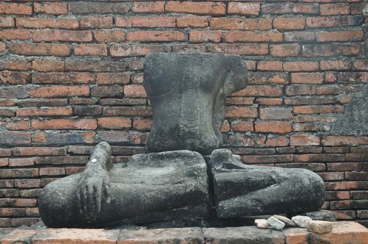 Old Buddha ancient statue in Ayudhaya Thailand