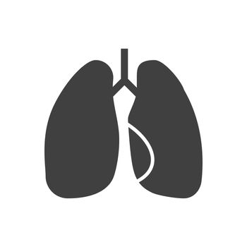 Lungs Glyph Vector Icon. Isolated on the White Background. Editable EPS file. Vector illustration.