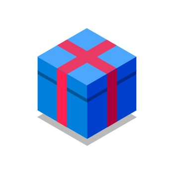 gift box isometric flat icon. 3d vector colorful illustration. Pictogram isolated on white background EPS