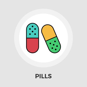 Contraceptive pills vector flat icon