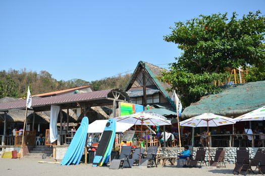 Beach sand surf schools and resorts in La Union, Philippines