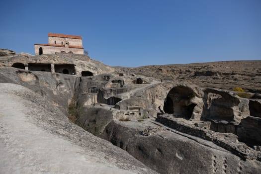 Uplistsikhe is an ancient, late Bronze Age,rock-hewn town in eastern Georgia
