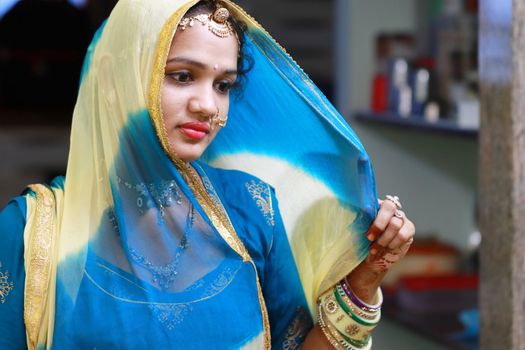 styles north Indian girl with Kudan and Jadau Jewellery