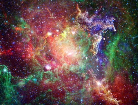 Big Babies in the Rosette Nebula. Vivid space. 3D rendering