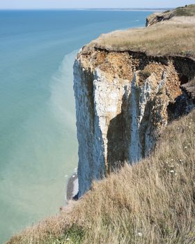 steep cliffs on coast of normandy near mers les bains