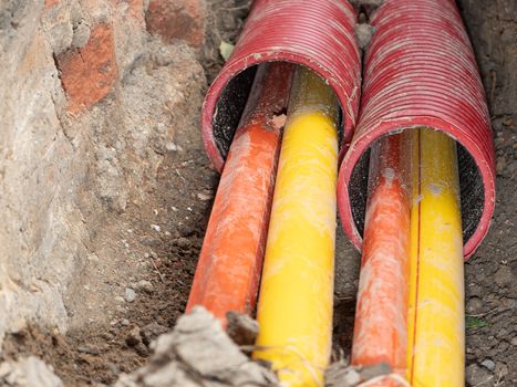 Ground work the installation of fiber optic cables