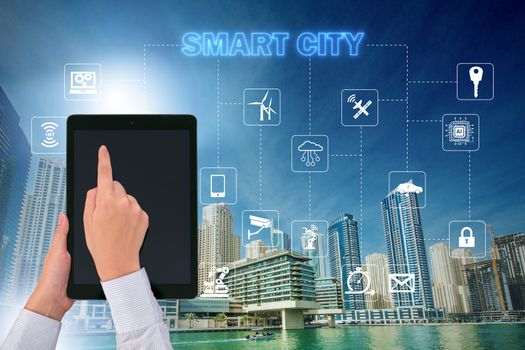 Smart city in innovation concept