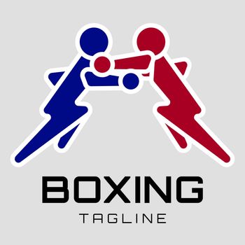 Boxing club, competitions logo. Martial arts of logo design conc