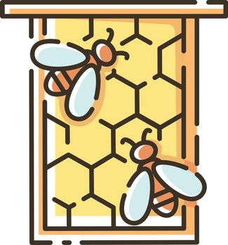 Honeycomb frame RGB color icon