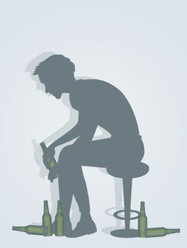 Man with the problem of alcohol
