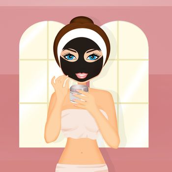 woman with black mask