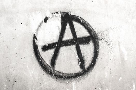 Symbol of Anarchy painted on a wall