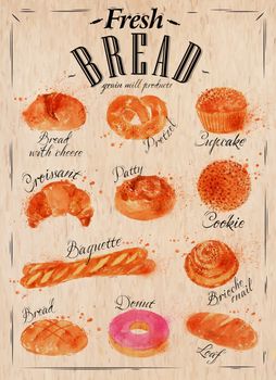 Bread products poster kraft