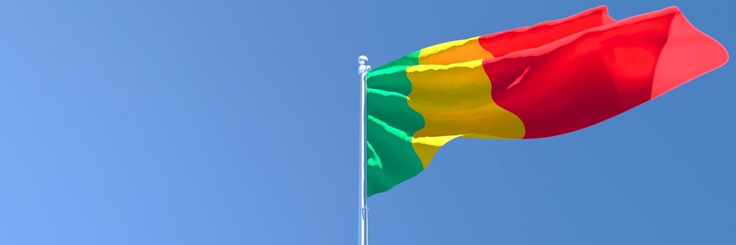 3D rendering of the national flag of Mali waving in the wind