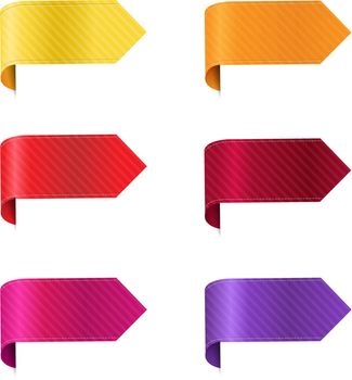 Silk Colorful Ribbon Set Isolated With White Background