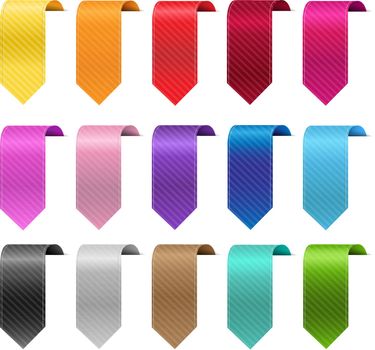 Silk Colorful Ribbon Sale Set Isolated With White Background