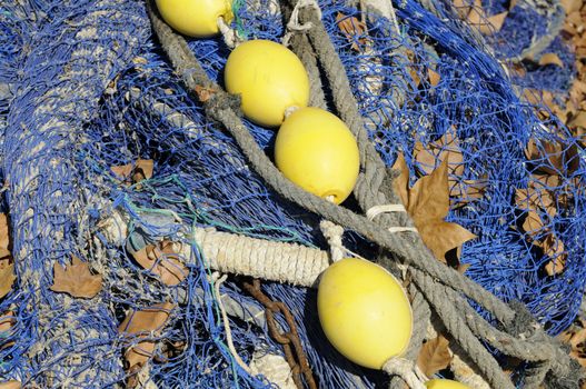 Fishing net with floats