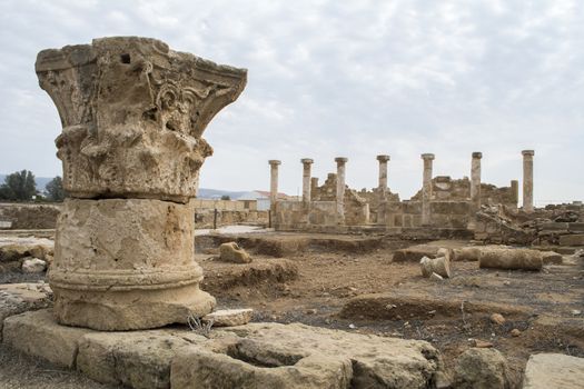 Pafos, Cyprus, archeological site: house of Theseus pillars