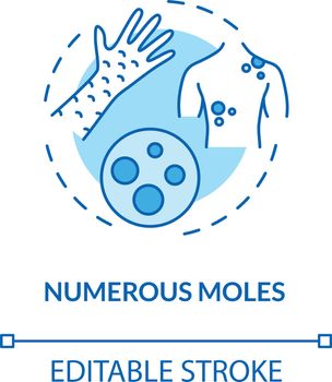 Numerous moles concept icon