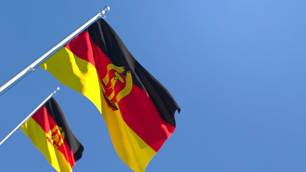 3D rendering of the national flag of German Democratic Republic