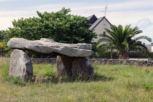 Dolmen of Botlann - megalithic monument in Erdeven village, Brit