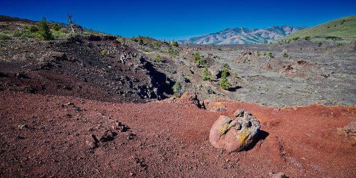 Boulder on a ridge at Craters of the Moon National Park.