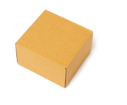 square brown cardboard box isolated on white background