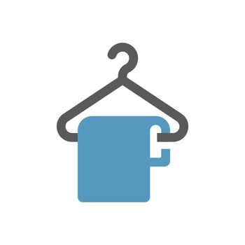 Hanger with a cloth or a towel glyph icon