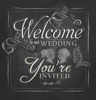 Wedding invitation chalk