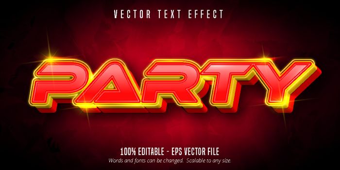 Party text, neon style editable text effect
