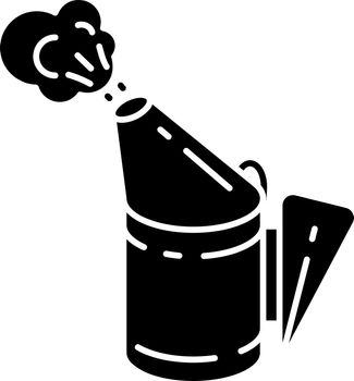 Bee smoker black glyph icon
