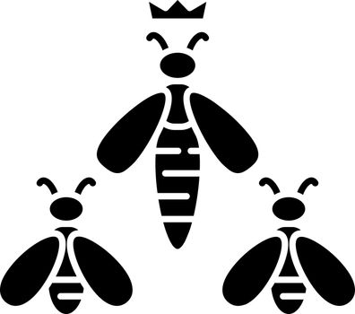 Queen bee black glyph icon