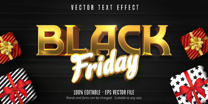 Black friday text, editable text effect. Black friday sale banne