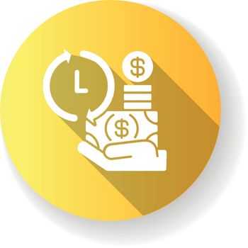 Apply for loans yellow flat design long shadow glyph icon