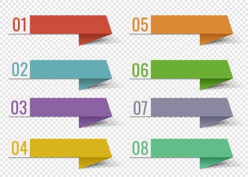 Colorful Infographic Banner Template Ribbon Transparent Background With Gradient Mesh, Vector Illustration