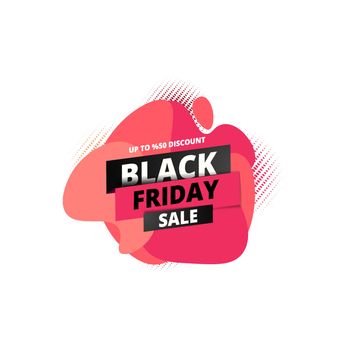 Black Friday Sale poster or template design with 50% discount of