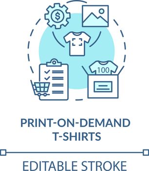 Print on demand T shirts concept icon