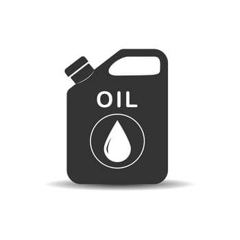 Canister with oil. Simple vector icon for thematic design.