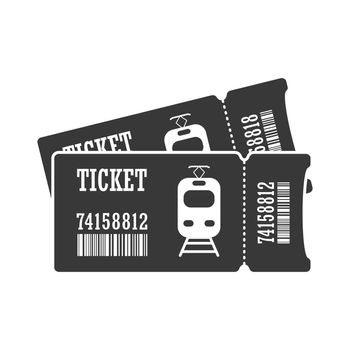 Ticket for an electric train or tram. Simple vector icon isolate