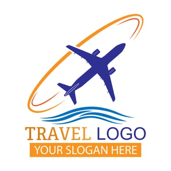 Travel logo. Vector illustration for a logo, sticker, or emblem
