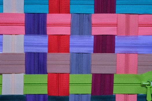 Colorful zipper for sewing and arrange as a background