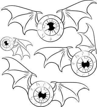 Flying demonic eyeballs set