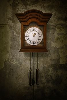 Old clock on the wall