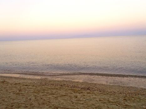 Mediterranean Sea in the morning, in Greece. risen