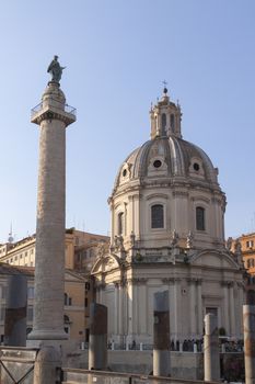 Rome, Italy - June 27, 2010: Church in the Forum of Trajan
