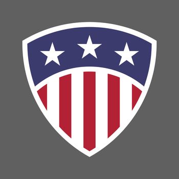 USA flag shield icon logo vector illustration