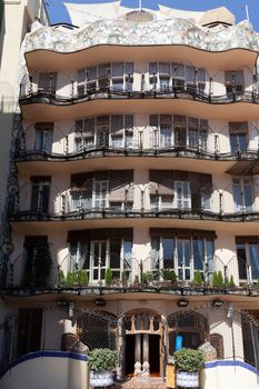 Barcelona, Spain - 30 July 2020: Casa Batllo from the other side