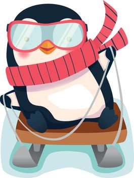 penguin on sled