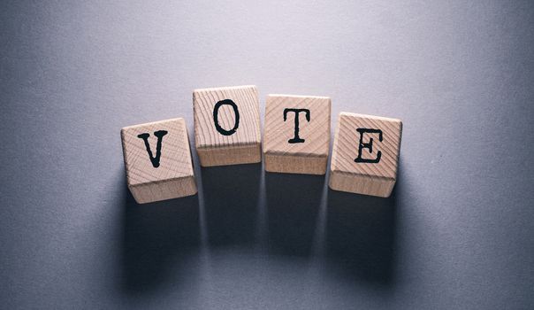 Vote Word with Wooden Cubes